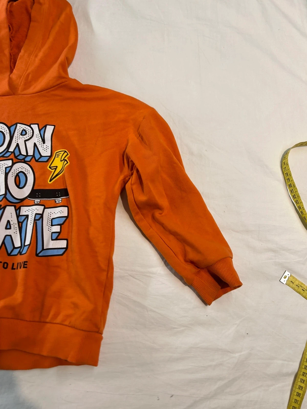 Orange tex pattern hoodie size 7 years – photo 3